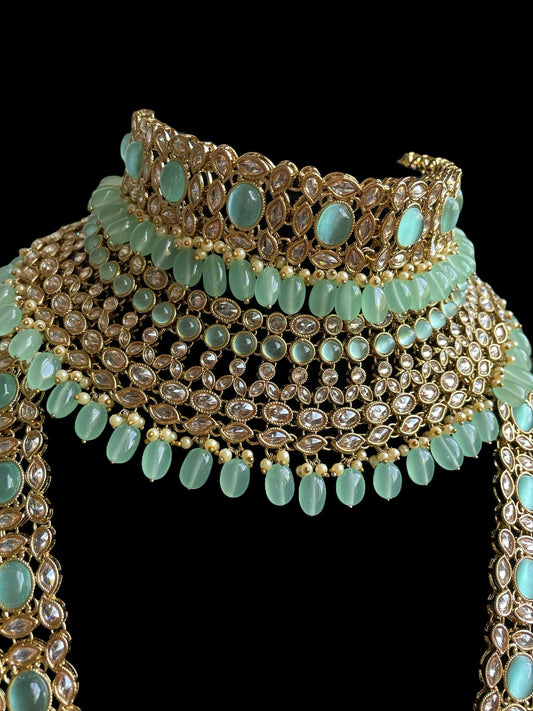 Kundan Indian Bridal Jewelry Set: Sabyasachi Style Necklace & Choker