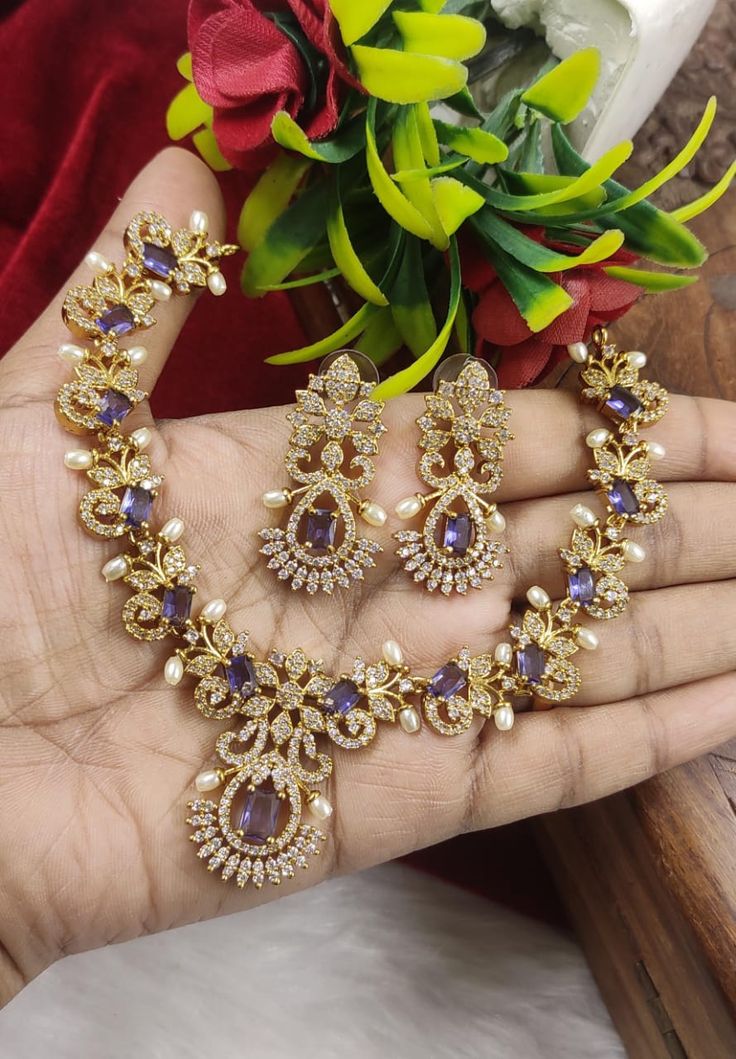 Designer Super Diamond Nakashi Necklace Set