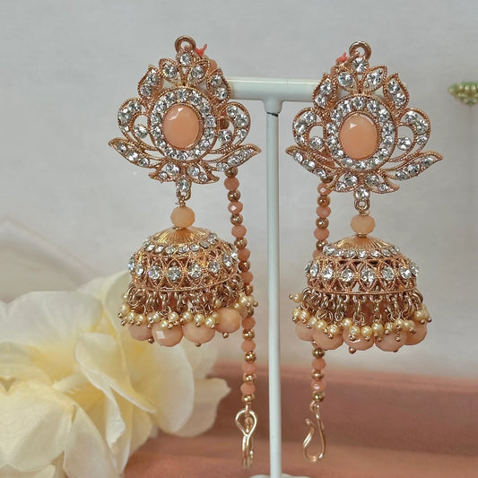 Full Bridal Set - Peach Indian/ Pakistani Style With Choker
